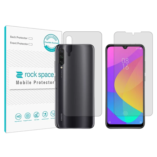 محافظ صفحه نمایش شفاف راک اسپیس مدل HyGEL مناسب برای گوشی موبایل شیائومی Mi CC9e به همراه محافظ پشت