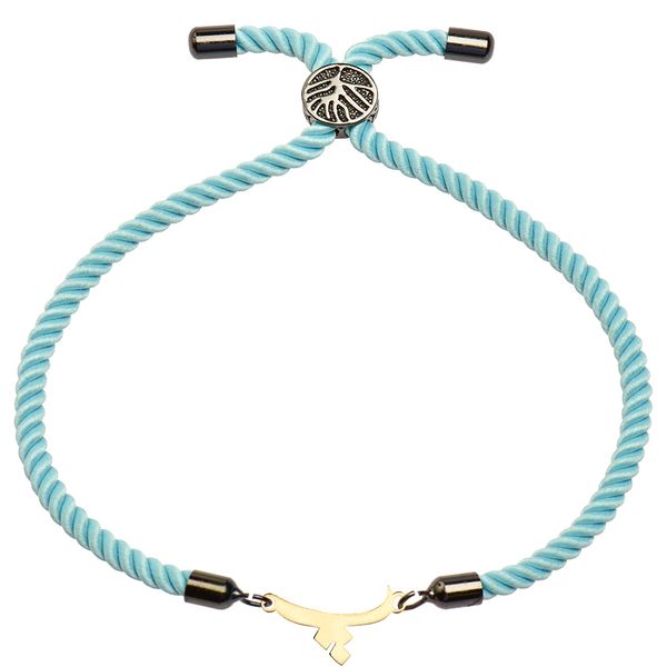 دستبند طلا 18 عیار دخترانه کرابو طرح حرف پ مدل Krd1398