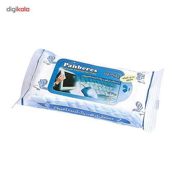 دستمال مرطوب پنبه‌ ریز پاک کننده کامپیوتر - بسته 10 عددی