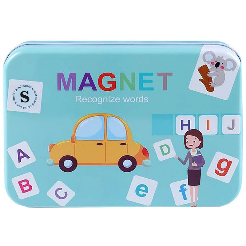 بازی آموزشی سمید مدل یادگیری زبان انگلیسی فلش کارتی مگنتی طرح اعداد و حروف انگلیسی چوبی