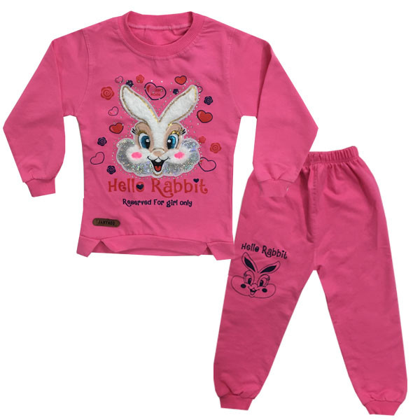 ست سویشرت و شلوار دخترانه مدل خرگوش کد 157