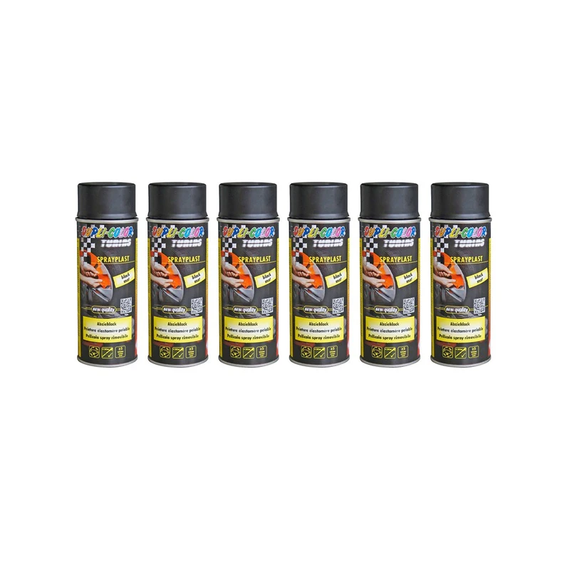 اسپری رنگ رینگ پلاست مشکی مات دوپلی کالر مدل sprayplast حجم 400 میلی لیتر مجموعه 6 عددی 