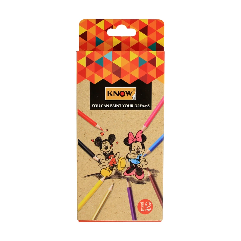 مداد رنگی ۱۲ رنگ نو مدل میکی موس