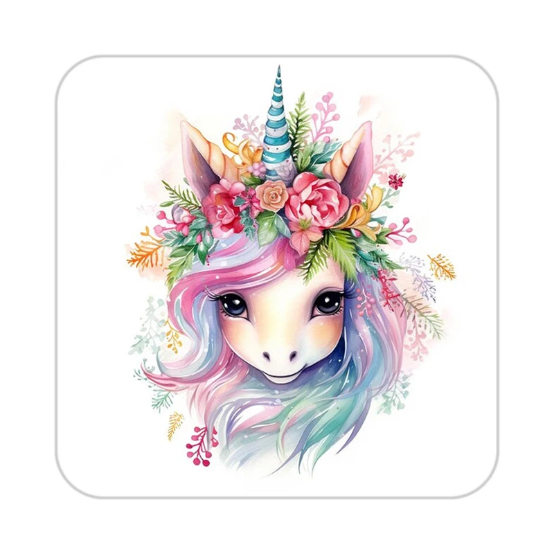 زیر لیوانی کاکتی طرح اسب تک شاخ و یونیکورن مدل mp32386