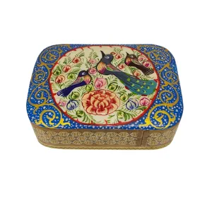 جاسکه ای خاتم کاری مدل گل و مرغ کد 912