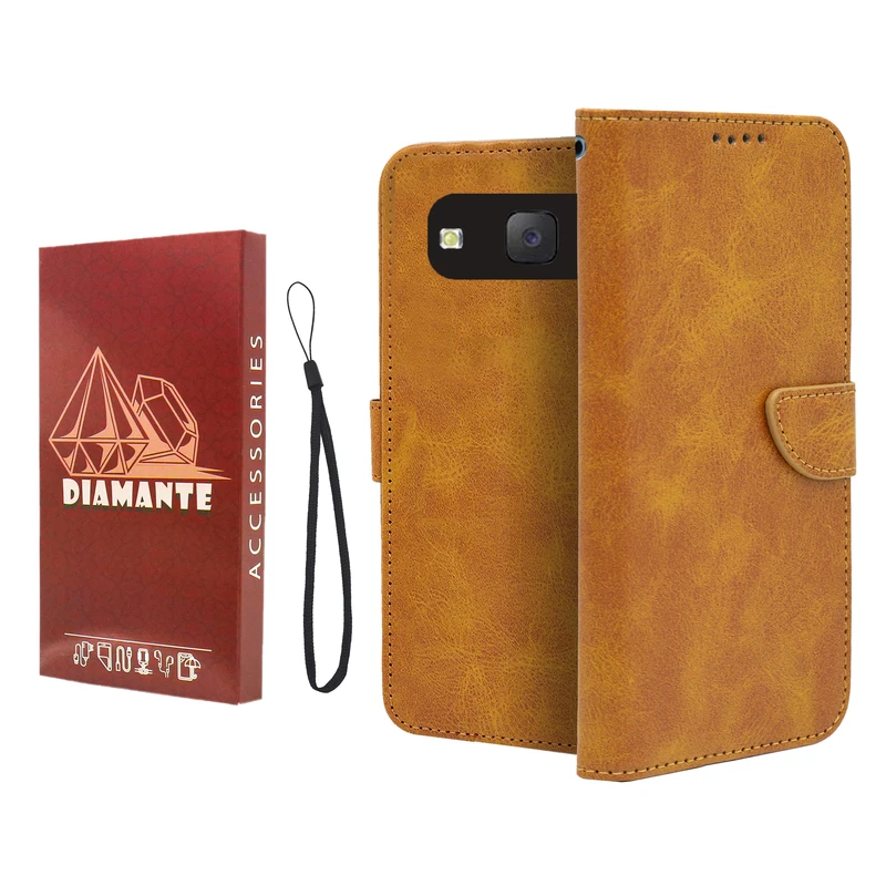 کیف کلاسوری دیامانته مدل Mortand Ros مناسب برای گوشی موبایل سامسونگ Galaxy J2 به همراه بندآویز