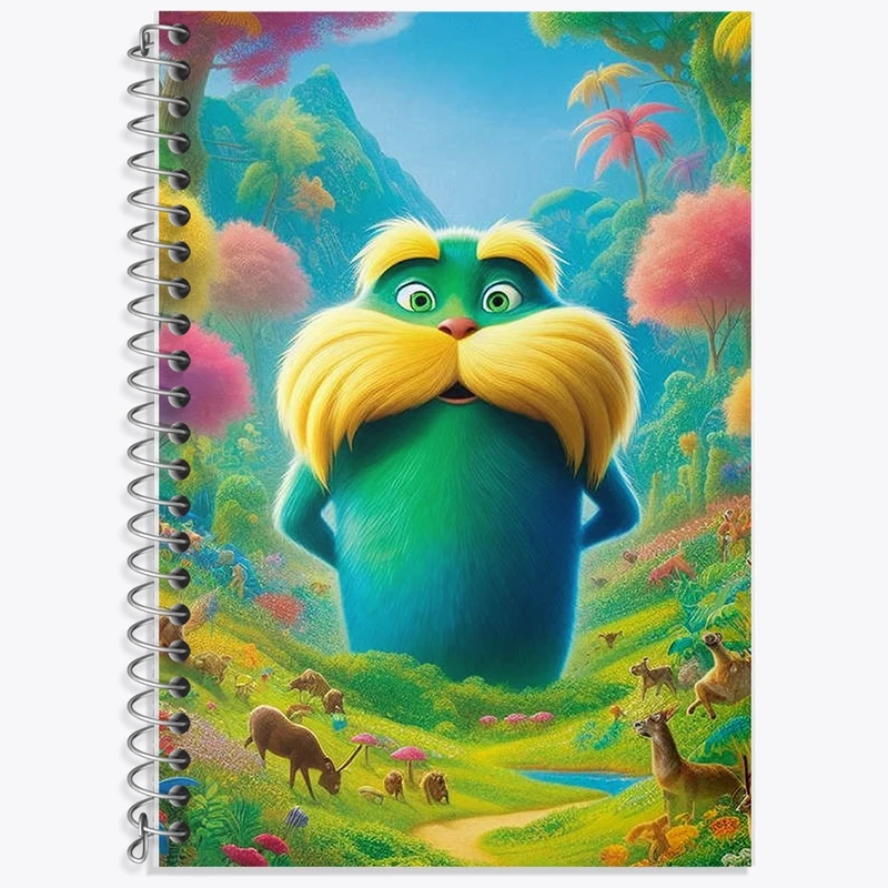 دفتر زبان 50 برگ خندالو مدل سه خط طرح لوراکس کد F2229