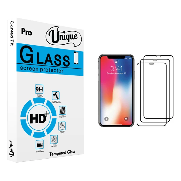 محافظ صفحه نمایش يونيک مدل +Clear مناسب برای گوشی موبایل اپل iPhone X بسته سه عددی