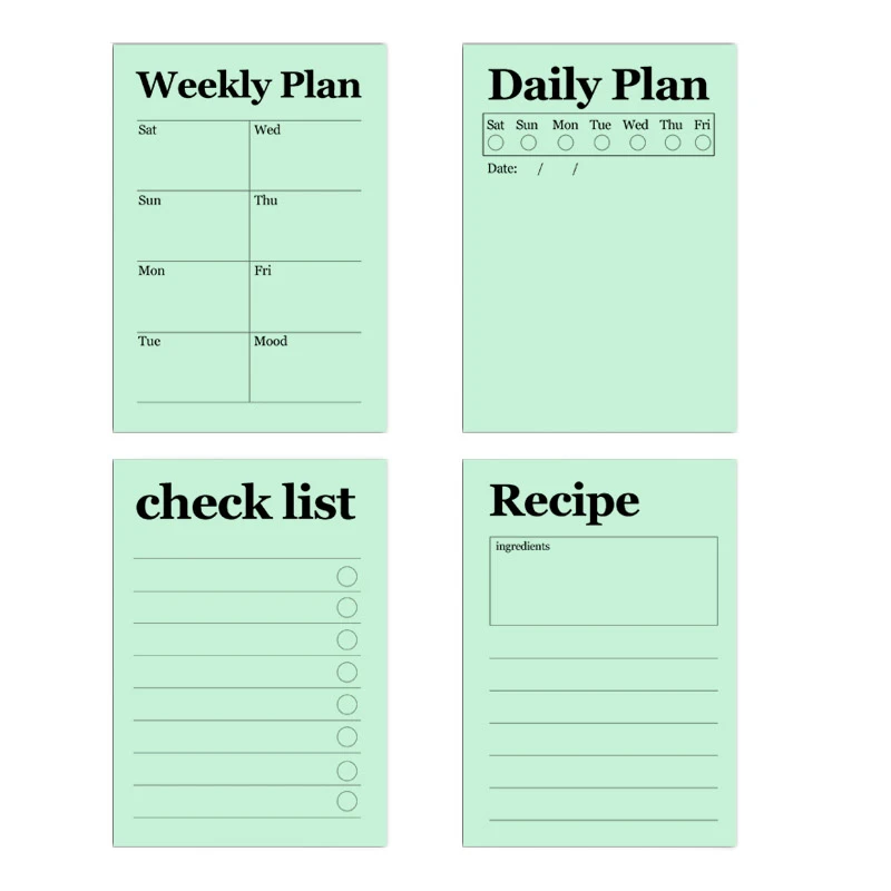 کاغذ یادداشت مدل  برنامه ریزی رنگی سایز 10*14 سانتی متر بسته 4 عددی 