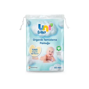 پد شستشوی دست و صورت کودک یونی بیبی مدل Cleaning cotton بسته 60 عددی
