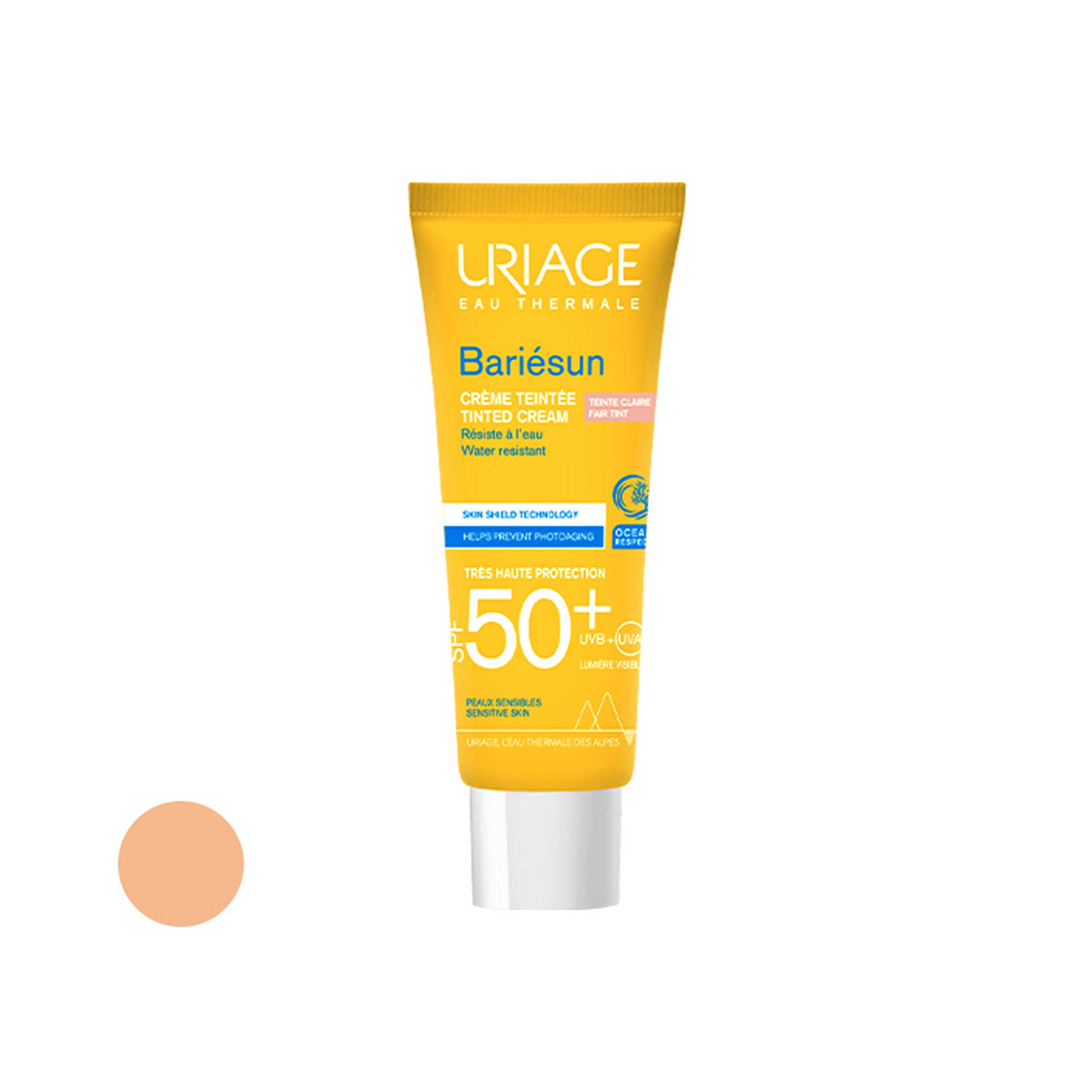 کرم ضد آفتاب رنگی اوریاژ SPF50 مدل Bariesun مناسب پوست حساس حجم 50 میلی لیتر