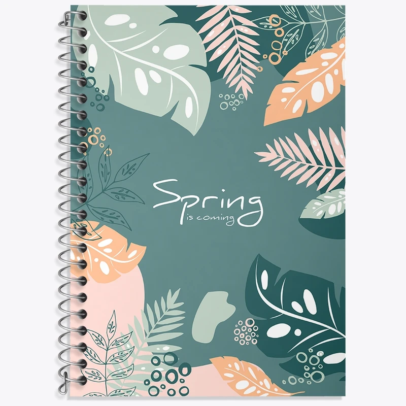 دفتر زبان 50 برگ خندالو مدل دو خط طرح بهار کد N876