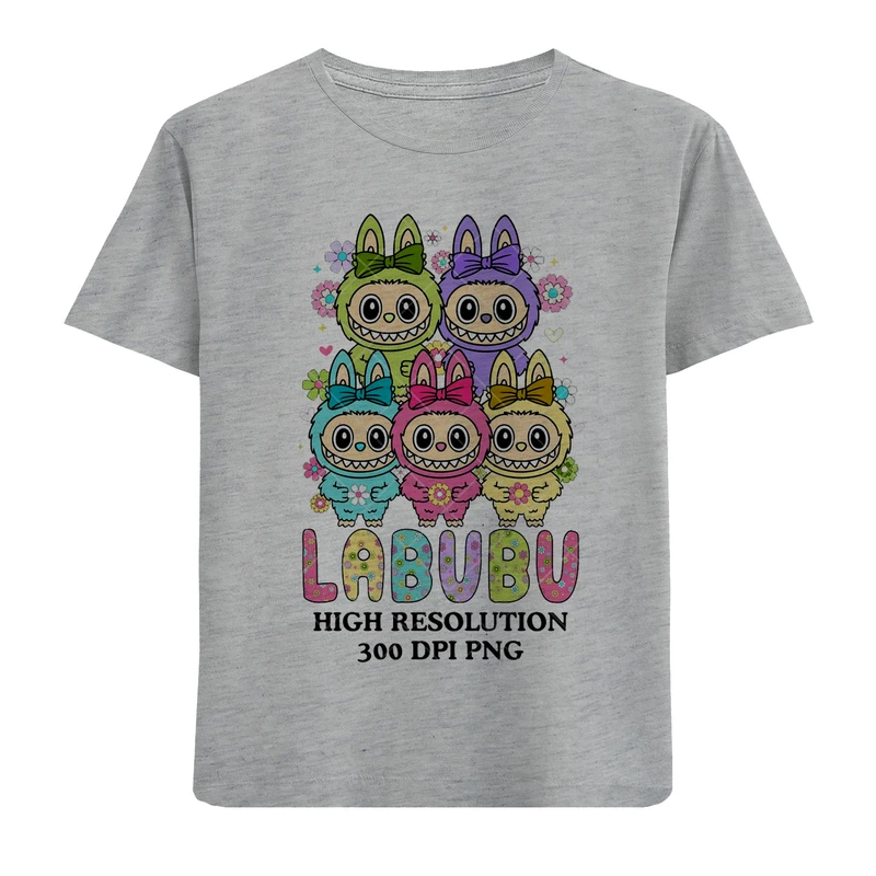 تی‌شرت آستین کوتاه دخترانه مدل N91 LABUBU