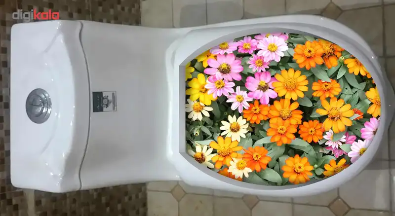 استیکر سرویس بهداشتی ژیوار طرح گل های بهاری