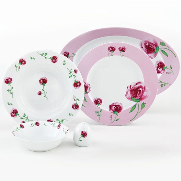 سرویس غذاخوری 28 پارچه چینی زرین ایران سری ایتالیا اف مدل Pink Roses درجه یک سرویس غذاخوری 28 پارچه چینی زرین ایران سری ایتالیا اف مدل Pink Roses درجه یک