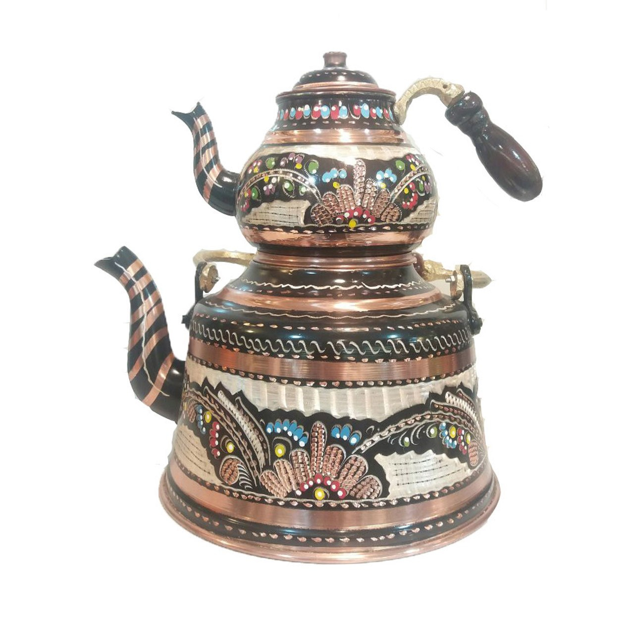 کتری وقوری مسی گوهرچین کد 4543