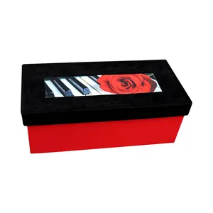 جعبه هدیه چوبی کادویی طرح رز رومانتیک مدل Bx-S1