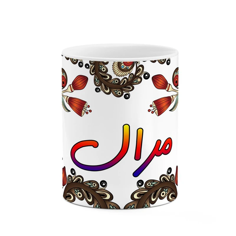 ماگ کاکتی مدل اسم مرال طرح سنتی گل و بته کد mgh47520