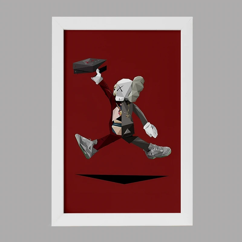 تابلو خندالو مدل عروسک کاز (kaws) کد F4006