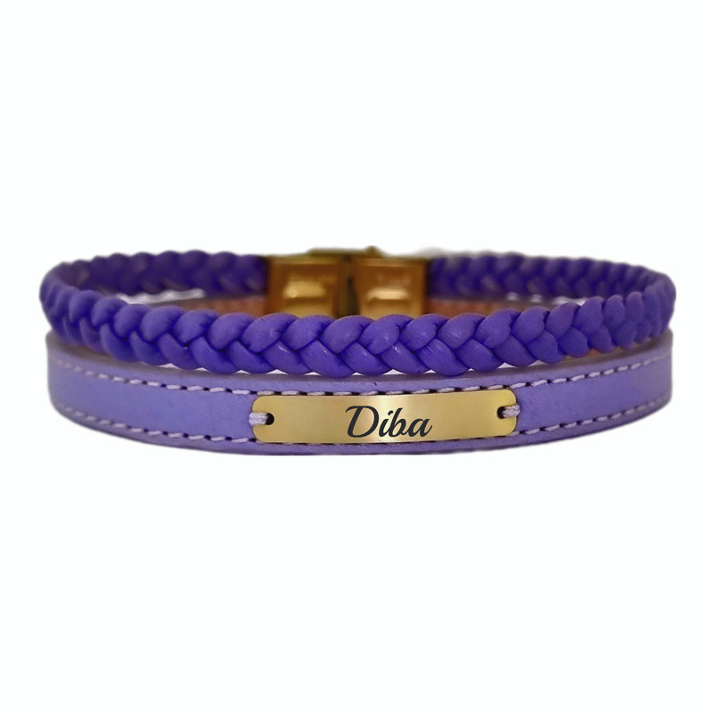 دستبند طلا 18 عیار زنانه لیردا مدل اسم دیبا