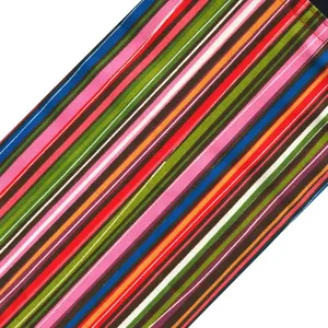 زیر بشقابی کتان 38 × 25 رزین تاژ طرح راه راه رنگی