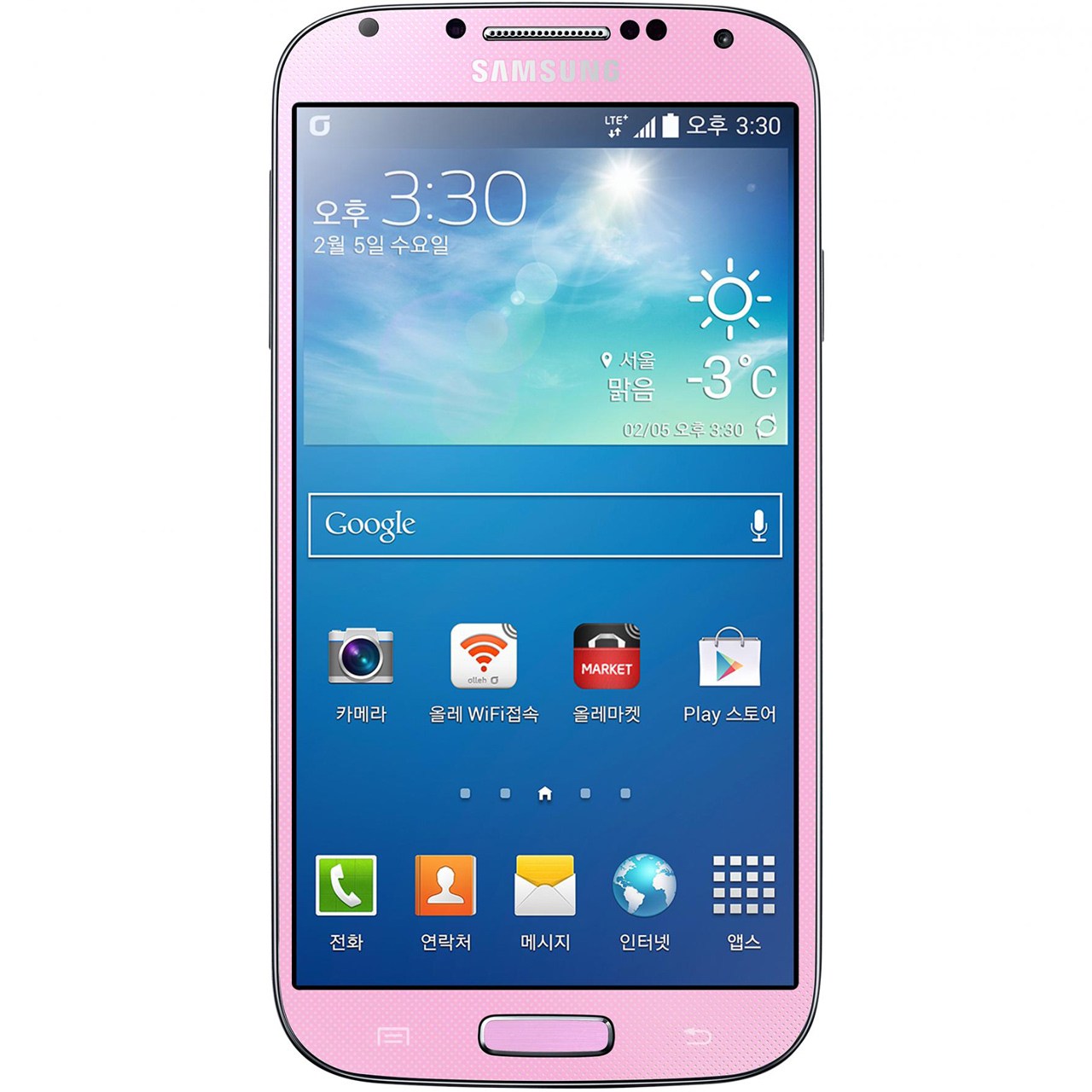 گوشی موبایل سامسونگ مدل Galaxy S4  I9500 - ظرفیت 16 گیگابایت صورتی دور طلایی