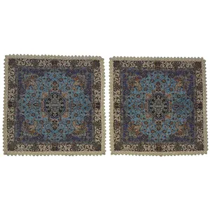 کاور کوسن ترمه کد QTR17 بسته 2 عددی