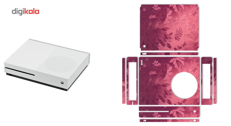 برچسب ماهوت مدلRed Wild-flower Texture مناسب برای کنسول بازی Xbox One S