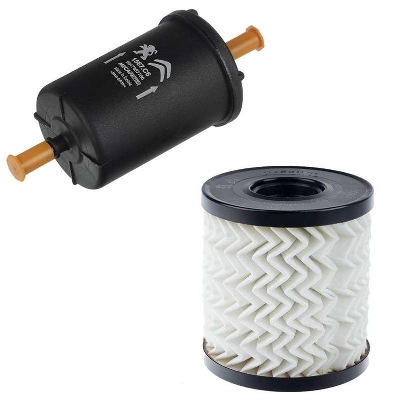 فیلتر سوخت خودور پژو سیتروئن مدل 1567C مناسب برای پژو 206 به همراه فیلتر روغن