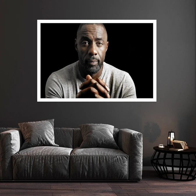 تابلو بکلیت طرح مشاهیر سینمای جهان ادریس البا مدل قاب شاسی W-s10051