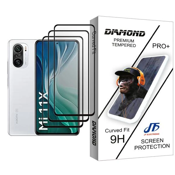 محافظ صفحه نمایش جی اف مدل Diamond Glass MIX003 مناسب برای گوشی موبایل شیائومی Mi 11X بسته سه عددی