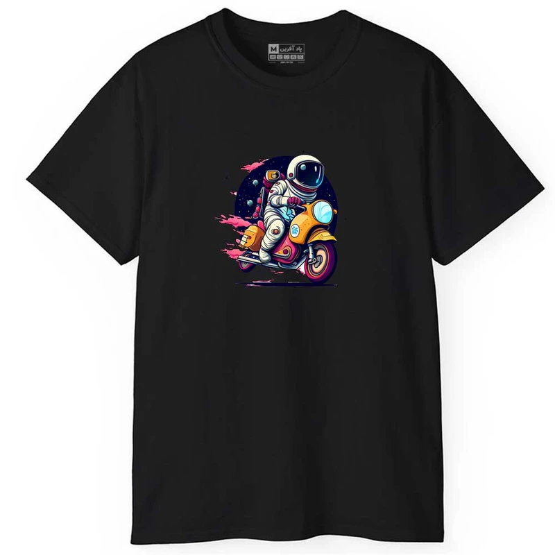 تی شرت آستین کوتاه مردانه پاد آفرین مدل اسپرت طرح فضانورد موتورسوار کد 0822