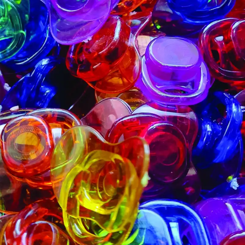 ملزومات عروسک سازی مدل پستونک شیشه ای عروسک کد COL0306 بسته 6 عددی