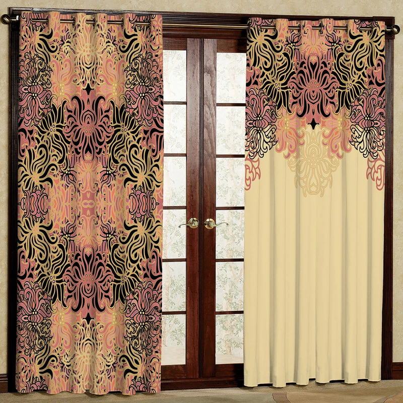  پرده مدل گلدار مخمل پانچی کد 185 سایز 140x280 سانتی متر