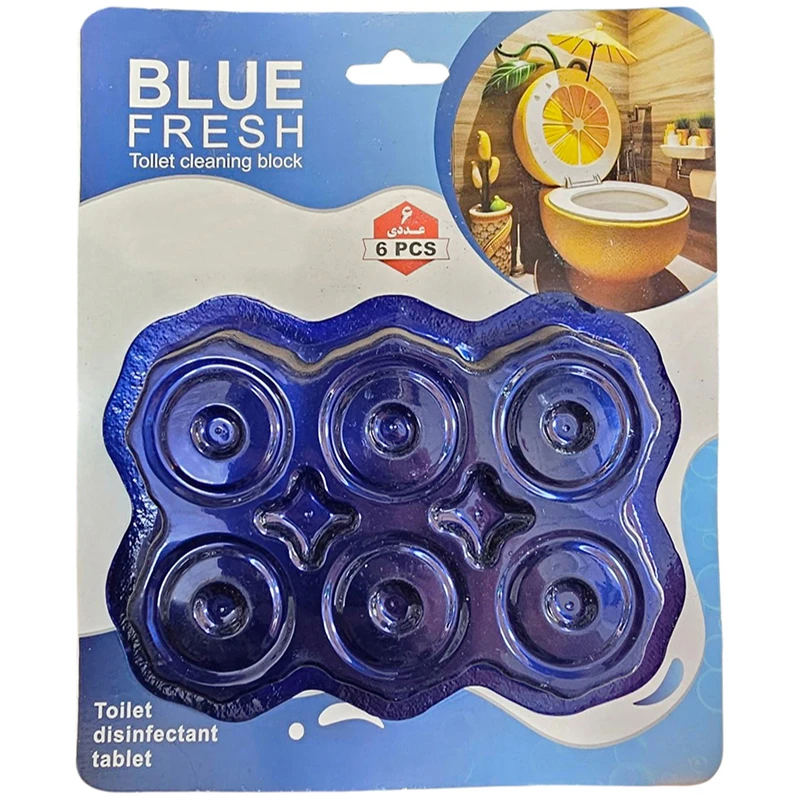 قرص خوشبوکننده توالت فرنگی بلو فرش مدل Power Active بسته 6 عددی