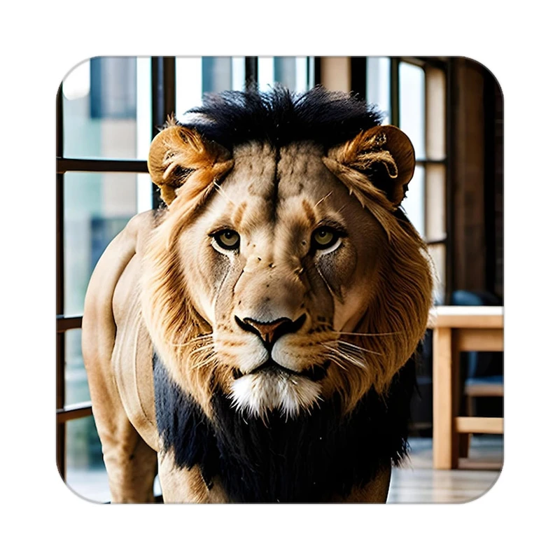 زیر لیوانی کاکتی طرح شیر مدل mp23865