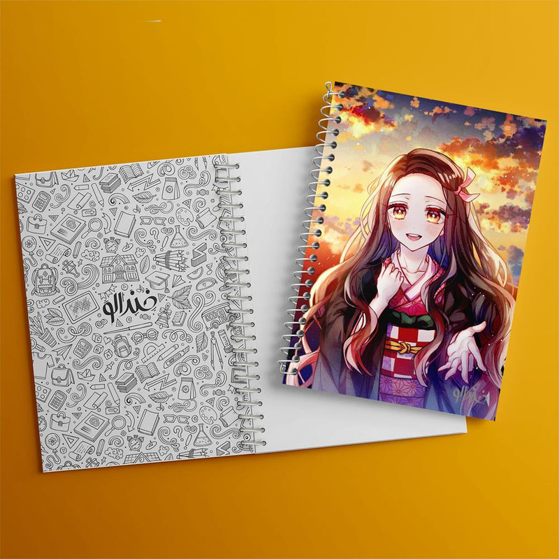 دفتر مشق 100 برگ خندالو طرح نزوکو انیمه دختر کد 12136