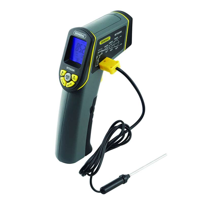 ترمومتر لیزری 650 درجه جنرال تولز مدل IRT659K با قابلیت اتصال به ترموکوپل نوع K