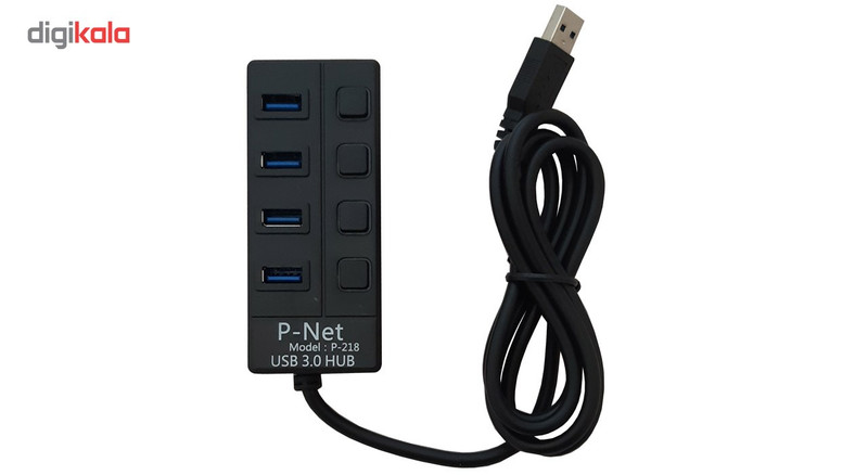 هاب یو اس بی 4 پورت پی نت مدل P-218