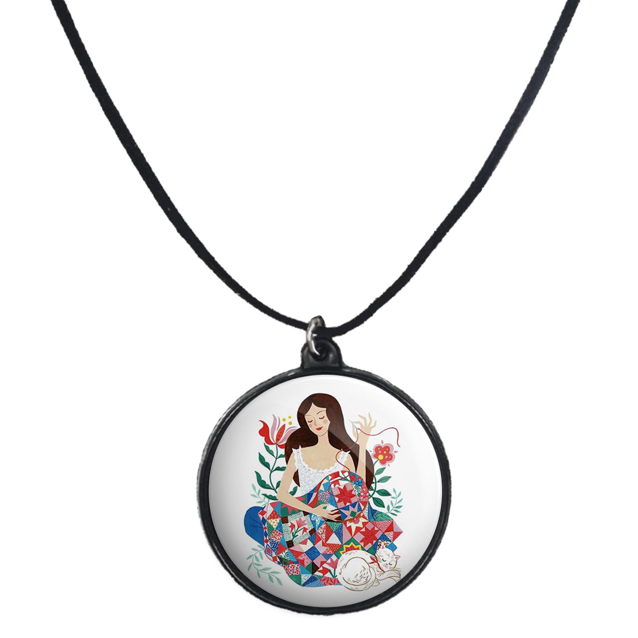 گردنبند پرمانه طرح دخترونه کد pmb.4632 مدل دو طرفه