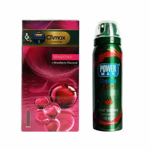 کاندوم فارکس مدل Sensitive 3 بسته 12 عددی به همراه اسپری پاورمن مدل Watermelon وزن 60 گرم
