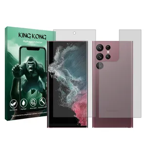 King Kong Tough model transparent screen protector suitable for Samsung Galaxy S22 Ultra 5G mobile phone along with the back protector