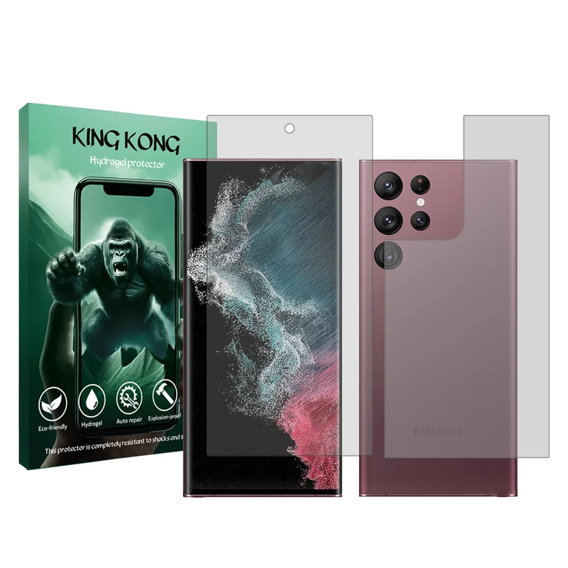محافظ صفحه نمایش شفاف کینگ کونگ مدل Tough مناسب برای گوشی موبایل سامسونگ Galaxy S22 Ultra 5G به همراه محافظ پشت گوشی