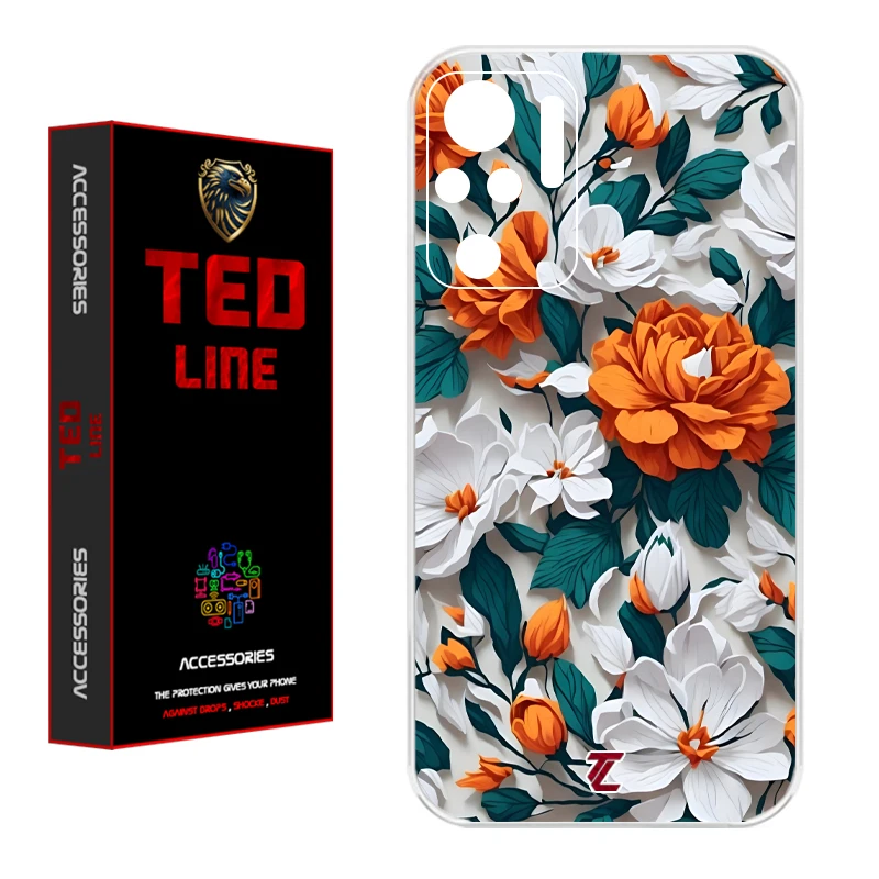 کاور تدلاین طرح گل نارنجی کد 1229 مناسب برای گوشی موبایل شیائومی Redmi Note 10 4G / Note 10S / Poco M5S