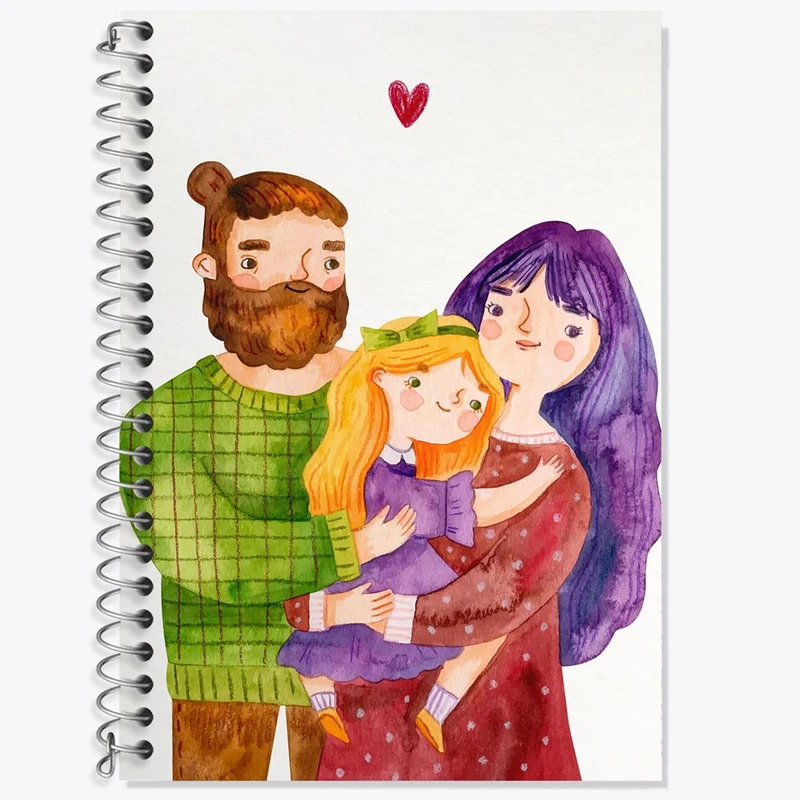 دفتر زبان 50 برگ خندالو مدل دو خط طرح خانواده شاد کد 29051