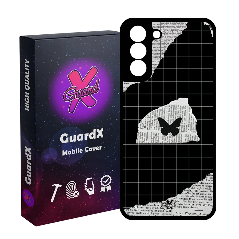 کاور گارد ایکس طرح پروانه مدل Glass10533 مناسب برای گوشی موبایل سامسونگ Galaxy S21 FE