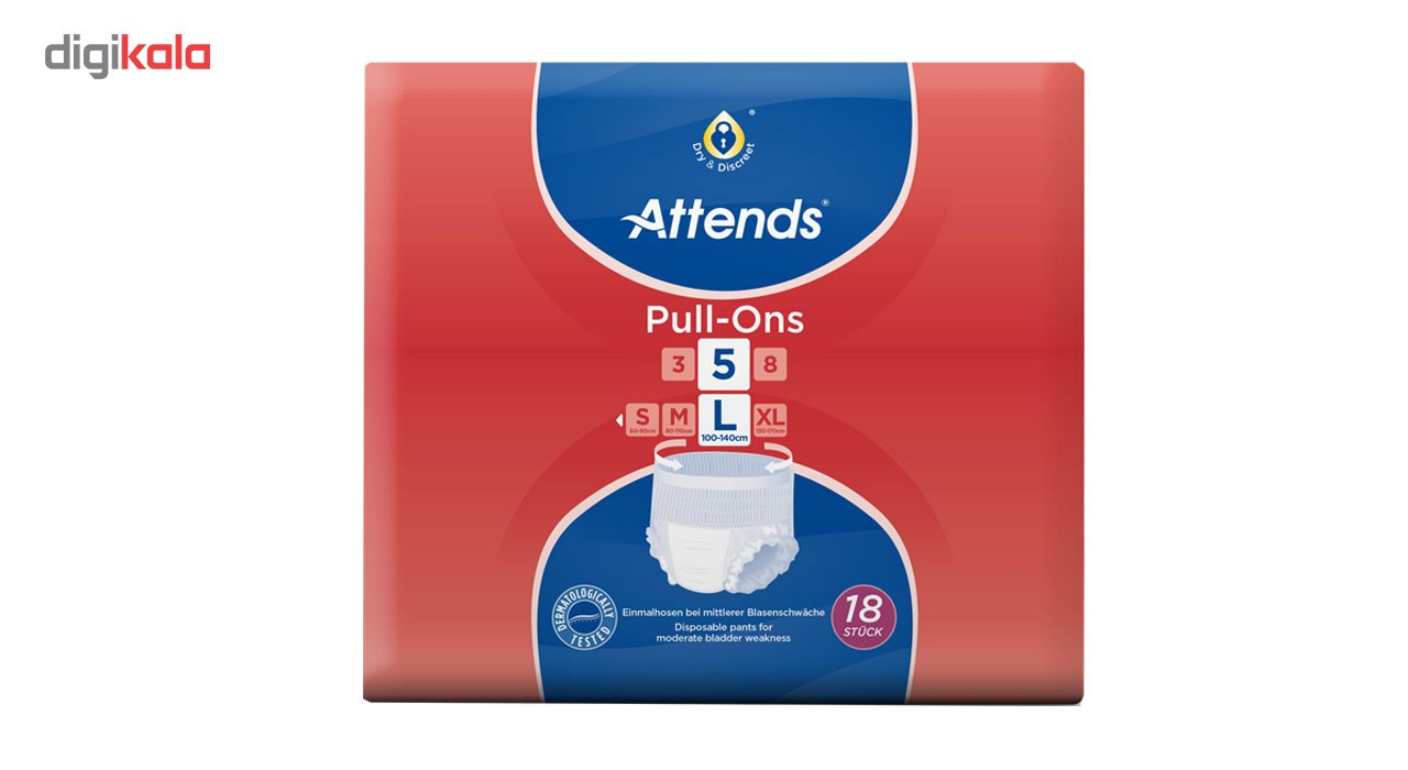 پوشک بزرگسال اتندز 5 قطره  سایز Large بسته 18 عددی