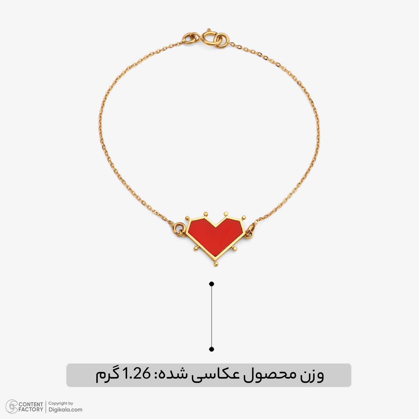 دستبند زنجیری طلا 18 عیار زنانه سنجاق مدل قلب -  - 2