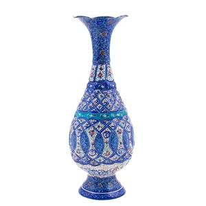 گلدان میناکاری مسی رستا طرح صراحی 74-12-102 ارتفاع 20 سانتی متر