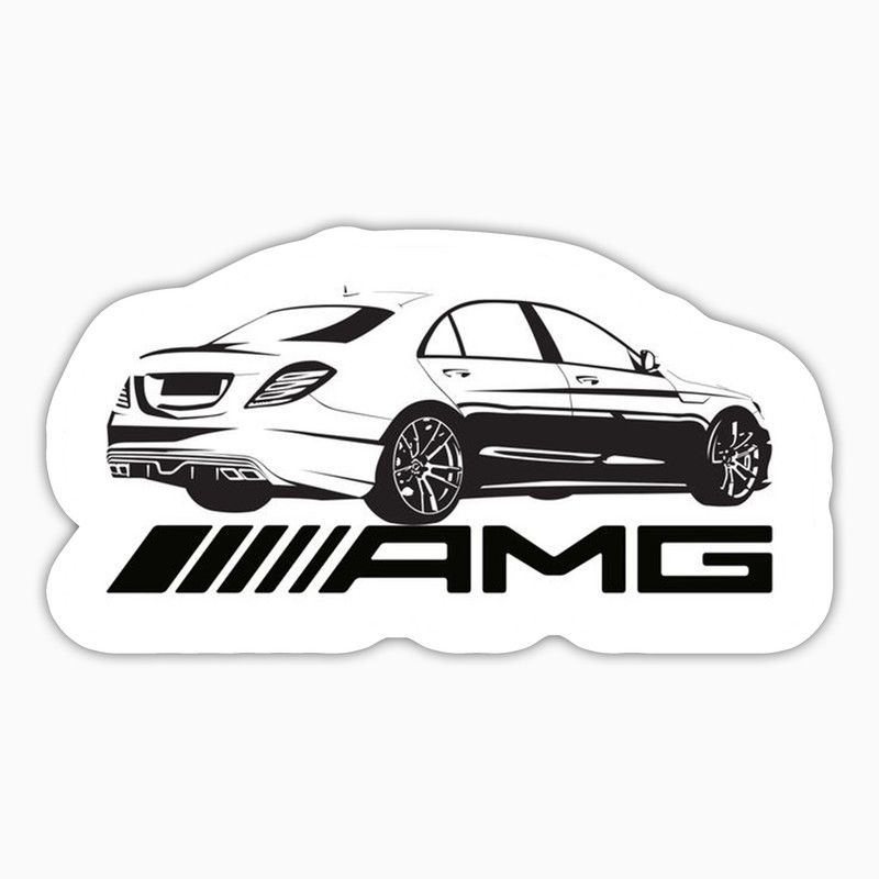 استیکر لپ تاپ و موبایل بووم طرح ماشین مدل Mercedes Benz AMG کد LA69